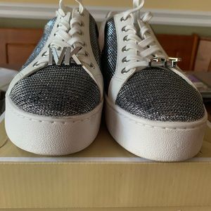 Micheal Kohrs sneakers, silver and white